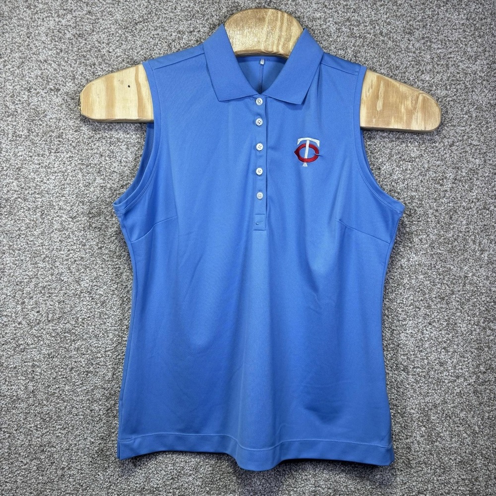 Nike Blue Sleeveless Polo Golf Top with Embroidered Logo